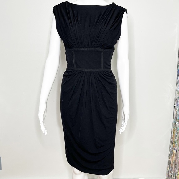 Giambattista Valli Black Empire Corset Waist Midi Formal Dress Black Tie Medium - Picture 2 of 10